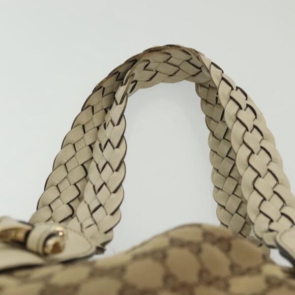GUCCI GG Canvas Tote Bag Beige Gold - Picture 9 of 16